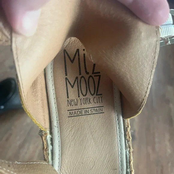 Miz Mooz Yellow Espadrilles with Brown Strap - Picture 3 of 5